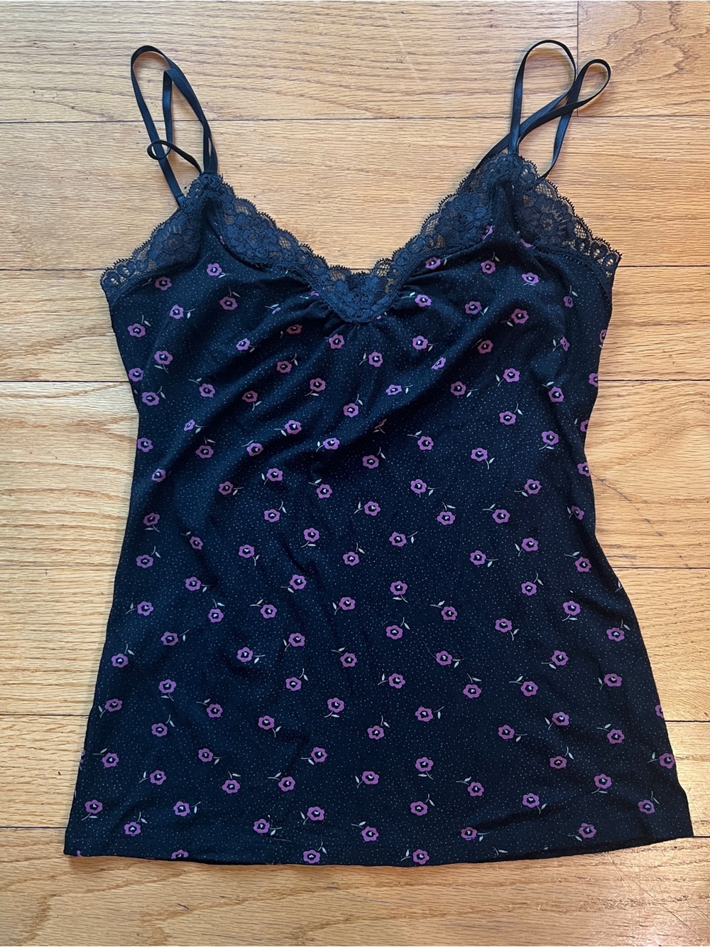 Express Black Lace-Trim Cami Top